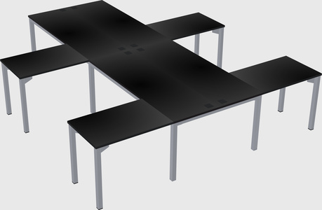 Shared l-shaped desk