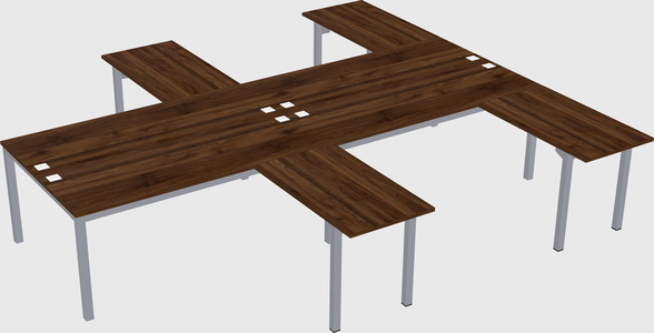 Shared l-shaped desk