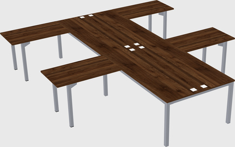 Shared l-shaped desk