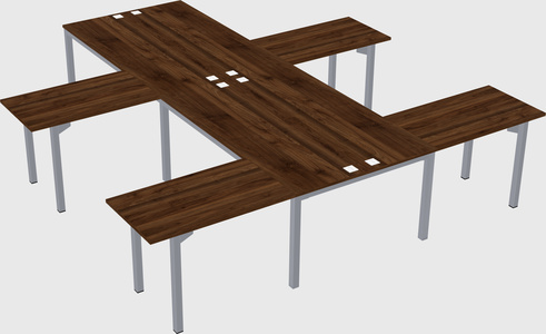 Shared l-shaped desk