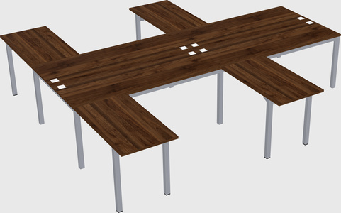 Shared l-shaped desk