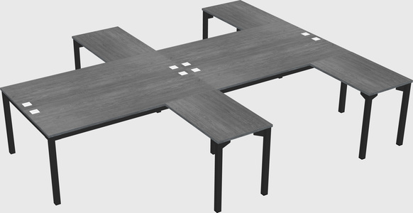 Shared l-shaped desk