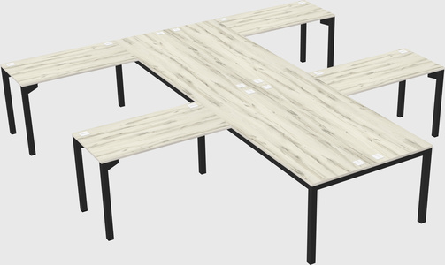 Shared l-shaped desk