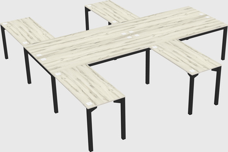 Shared l-shaped desk