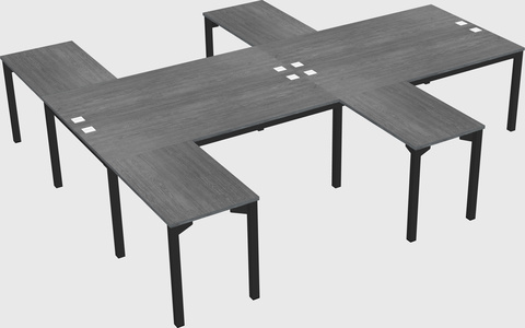 Shared l-shaped desk