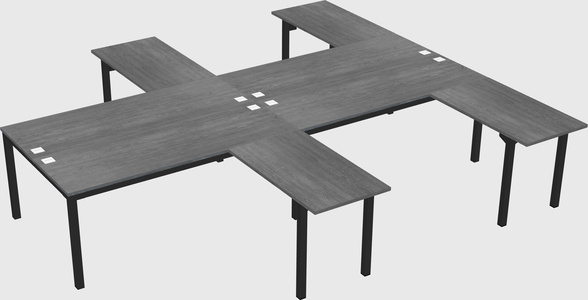 Shared l-shaped desk
