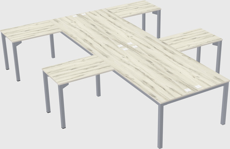 Shared l-shaped desk