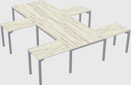 Shared l-shaped desk