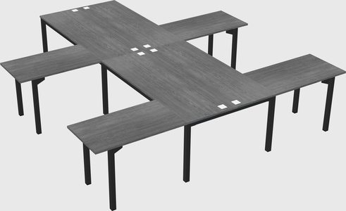 Shared l-shaped desk