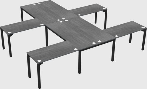 Shared l-shaped desk