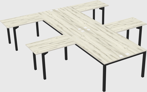 Shared l-shaped desk