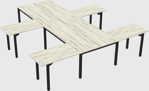 Shared l-shaped desk