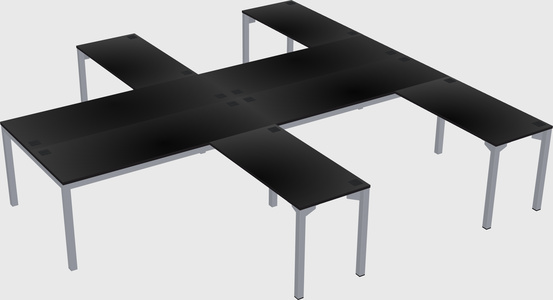 Shared l-shaped desk