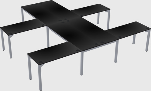 Shared l-shaped desk