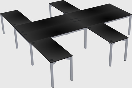 Shared l-shaped desk
