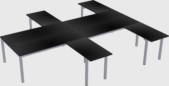 Shared l-shaped desk