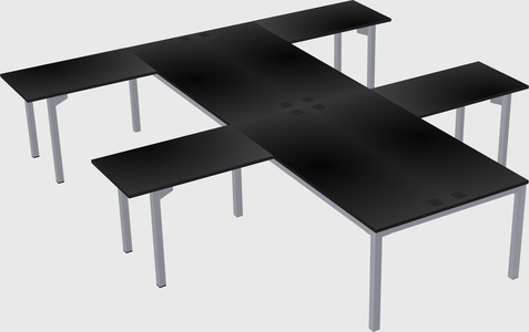 Shared l-shaped desk