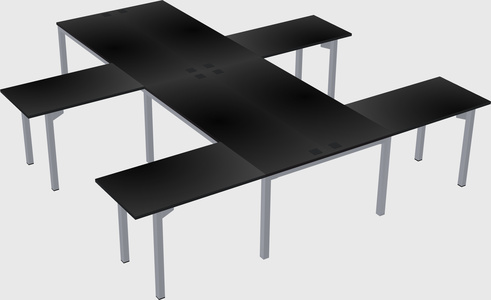 Shared l-shaped desk