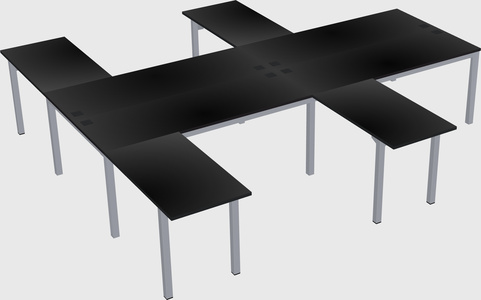 Shared l-shaped desk