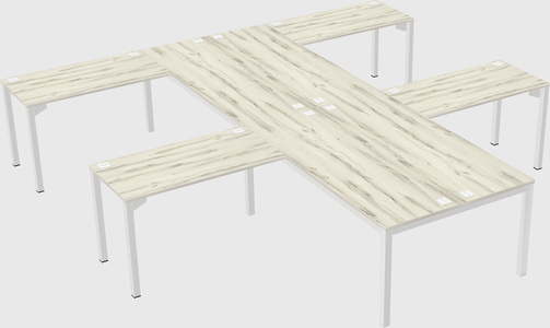Shared l-shaped desk