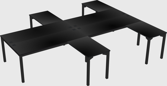Shared l-shaped desk