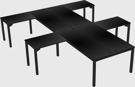 Shared l-shaped desk