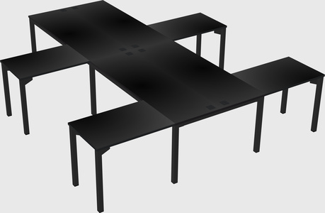 Shared l-shaped desk