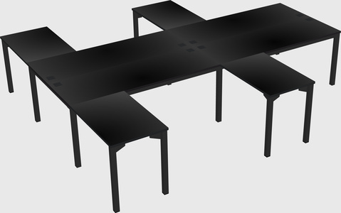 Shared l-shaped desk