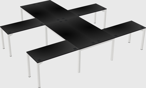 Shared l-shaped desk