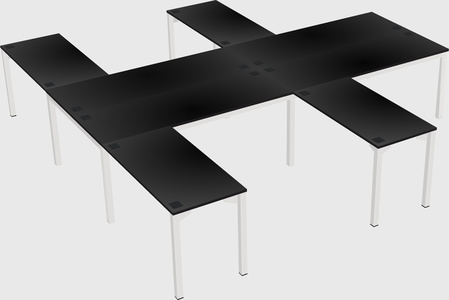 Shared l-shaped desk