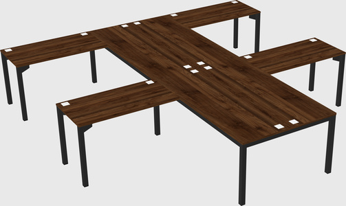 Shared l-shaped desk