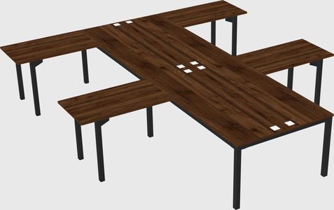 Shared l-shaped desk