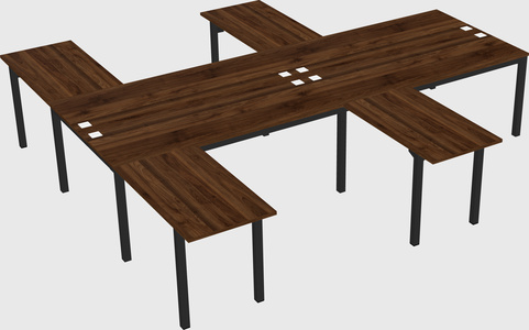 Shared l-shaped desk