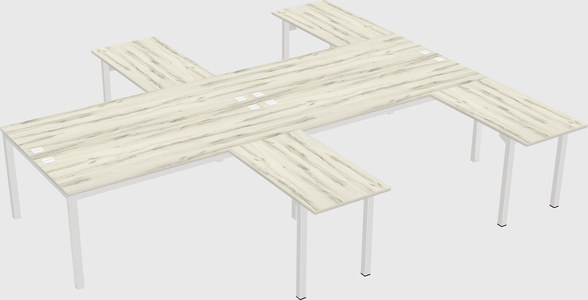 Shared l-shaped desk