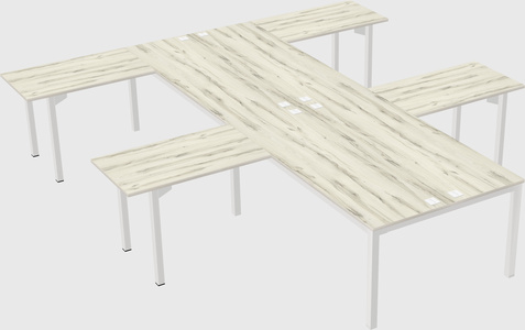 Shared l-shaped desk