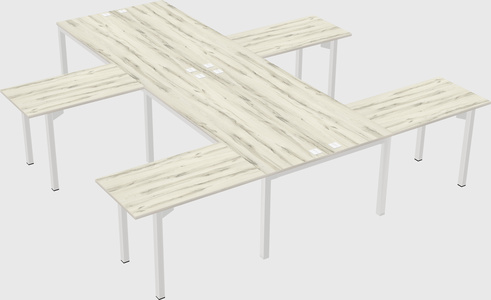 Shared l-shaped desk