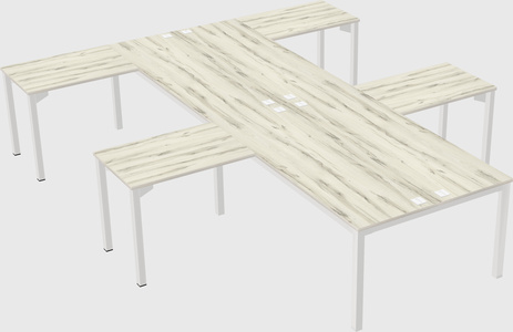 Shared l-shaped desk