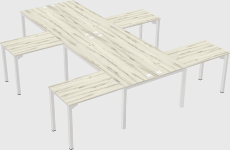Shared l-shaped desk