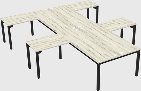 Shared l-shaped desk