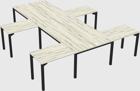 Shared l-shaped desk