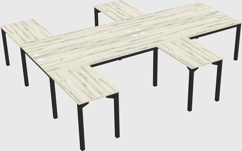Shared l-shaped desk