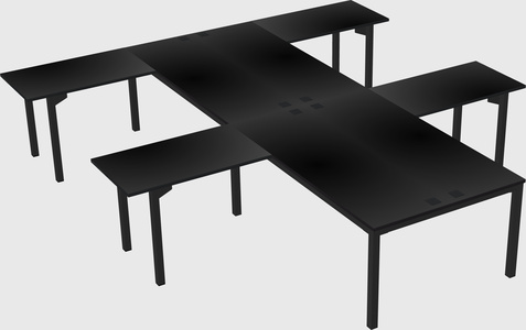 Shared l-shaped desk