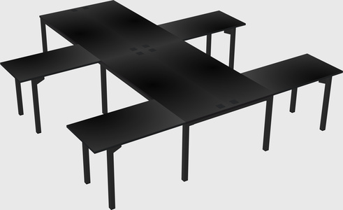 Shared l-shaped desk