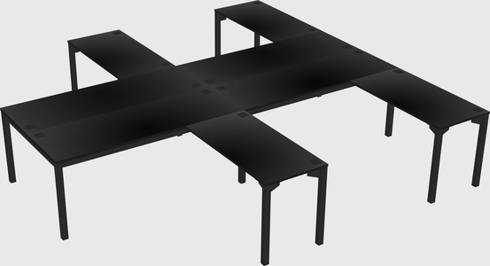 Shared l-shaped desk