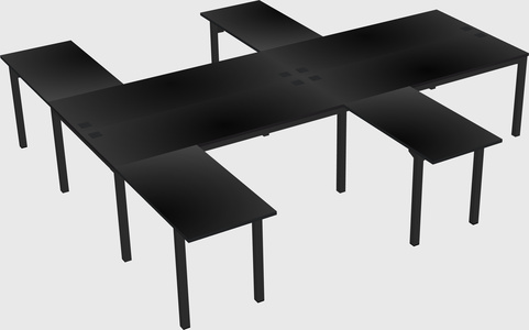 Shared l-shaped desk