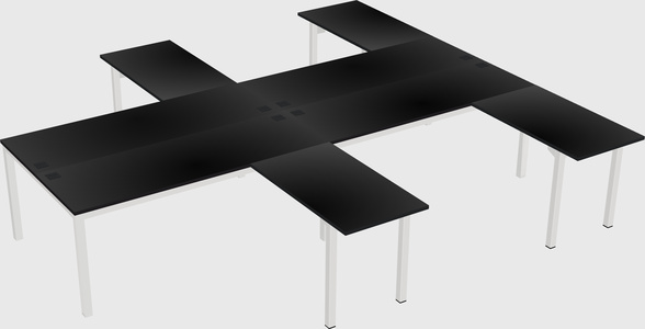 Shared l-shaped desk