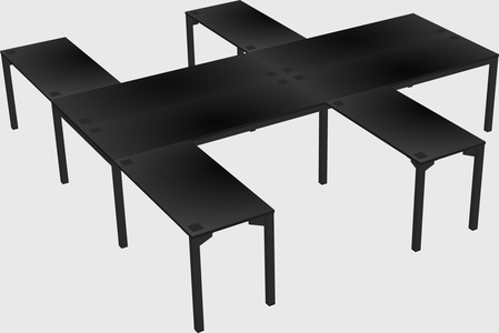 Shared l-shaped desk