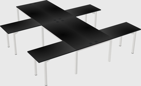 Shared l-shaped desk