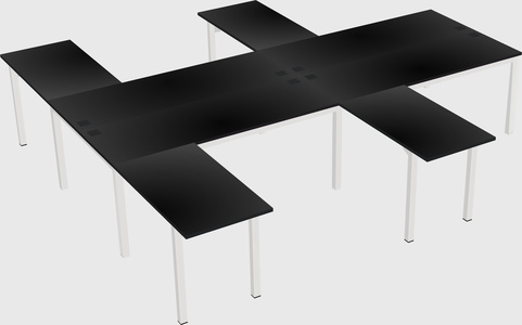 Shared l-shaped desk