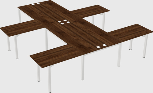 Shared l-shaped desk